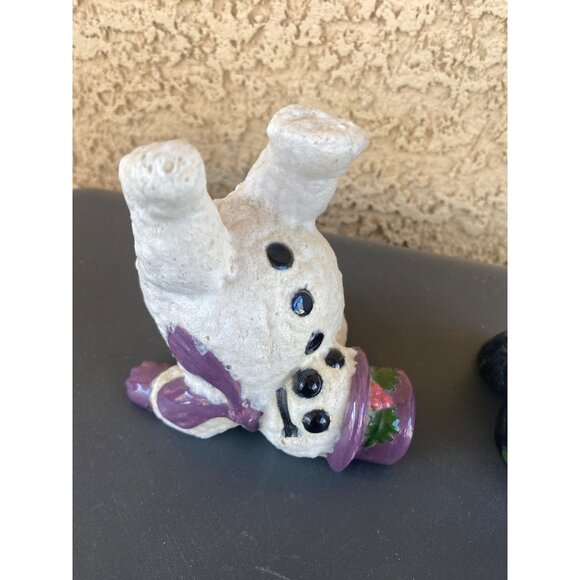 Vintage Arnels 1980 Upside Down Tumbling Snowman Figurines Set of 2 Handstand Sn - Picture 6 of 14